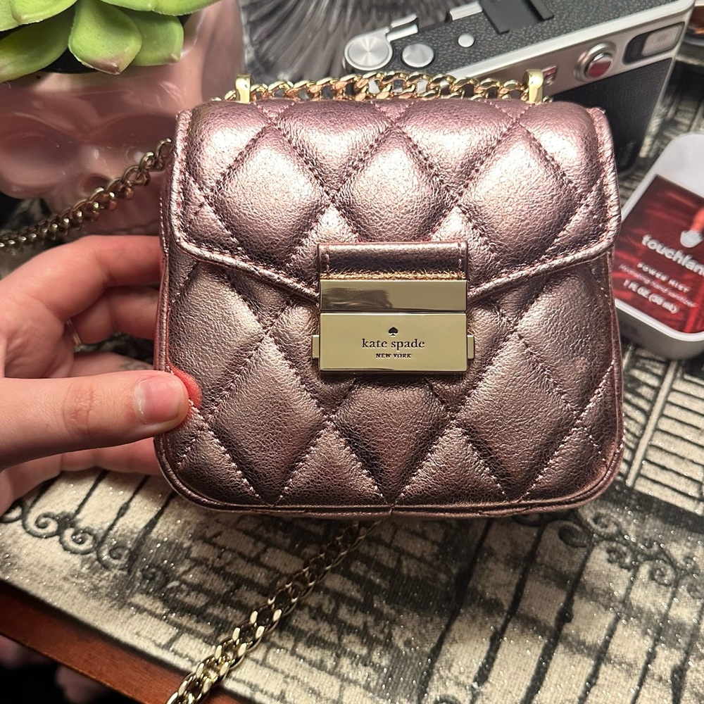Kate Spade Metallic Pink Quilted Mini Bag